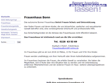 Tablet Screenshot of frauenhaus-bonn.de